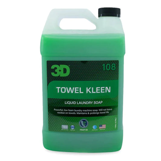 3D 108 Towel Kleen, liquid laundry soap, low foam laundry machine soap